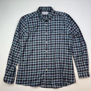 Barbour Shirt Mens L Highland Check Tailored Fit Long Sleeve Plaid Button Down - Picture 1 of 8