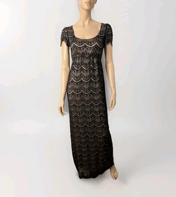 Tiffany Rose Maternity Formal Gown Dress Size 2 S Black Lace Made In England EUC - Image 1 of 4