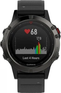 Garmin Fenix 5 Series Gps Black Sapphire + Black Band - Excellent - Photo 1 sur 5