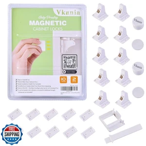 10 Stück Vkania Magnetschrankschlösser Babyschutz - Baby Sicherheitsverschlüsse für - Bild 1 von 5