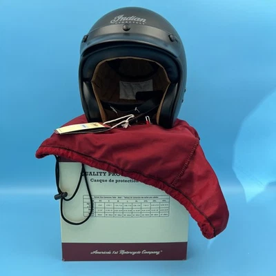 Nuevo - Medio casco clásico Indian Motorcycle, cara abierta - negro, grande Foto 1 de 4