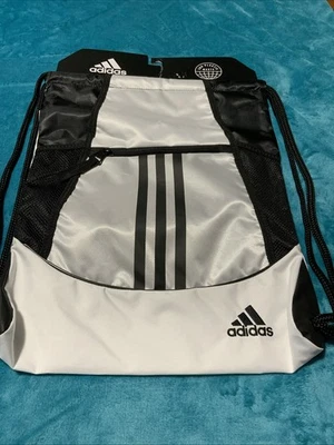 Adidas Alliance II Sackpack in BLACK with WHITE  ACCENTS NWT FREE SHIPPING - Image 1 of 4