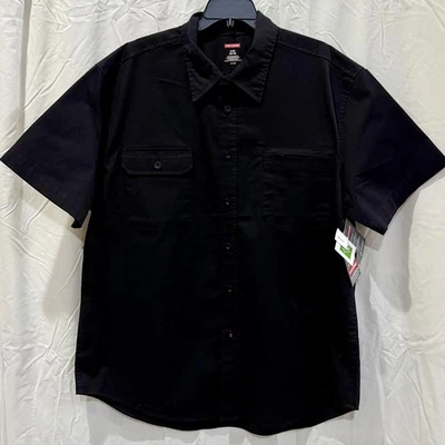 Craftsman Shirt Mens XL Black Work Short Sleeve Button Front Zipper Pocket NWT - Image 1 of 3