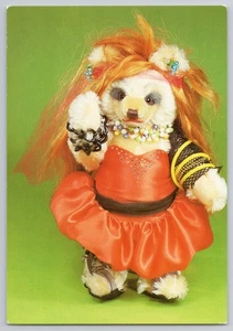 Oso de peluche Rockbears Cyndi Lauper felpa sin usar postal cromada - Imagen 1 de 2
