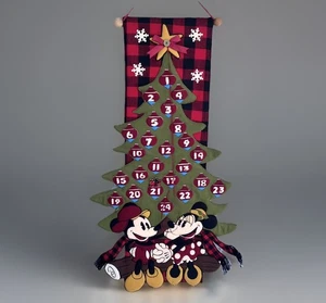 Disney Advent Calendar Wall Hanging Wilderness Christmas Tree Mickey & Minnie - Picture 1 of 11