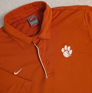 Clemson Tigers Nike Team Mens Polo Shirt Mens L Orange 100% Polyester - Picture 1 of 7