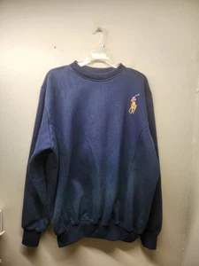Y2K Vintage Polo Ralph Lauren XXL Navy Sweatshirt - Foto 1 di 8