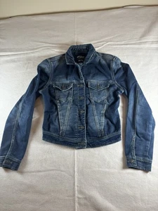 Silver Jeans Size XS/TP Blue Denim Waist Jacket Distressed - Picture 1 of 12
