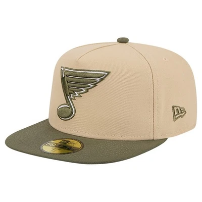 Men's New Era  Tan/Olive St. Louis Blues Color Pack Two-Tone 59FIFTY A-Frame - Image 1 of 4