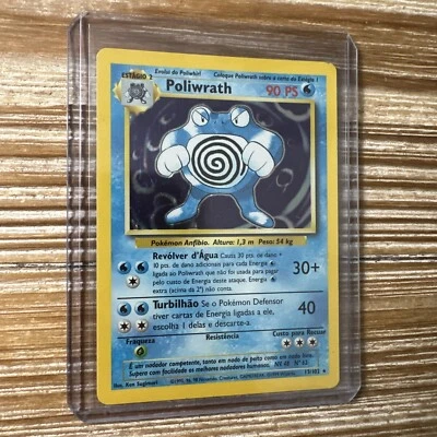 Pokémon Card Poliwrath Portuguese 4/102 Holo Rare Base Set Vintage LP-MP - Image 1 of 2