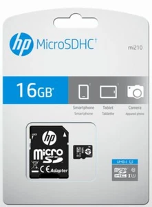 Karta pamięci 16GB HP Micro SD SDHC z adapterem 100MB/s Klasa 10 UHS-1 U1 FAST - Zdjęcie 1 z 4