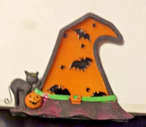 Witches Hat Candle Holder Halloween Voltive Tea Light Candle - Picture 1 of 3