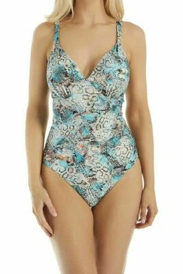 Fantasie Manila Swimsuit Size 34D 12 Underwired Plunge Bra Iced Aqua 6778 New - Image 1 of 4