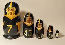 Vintage Pittsburgh Steelers Nesting Doll Handmade/5-pc Set/Russia ROETHLISBERGER