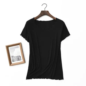 Lady Short Sleeve Tee Shirt Ruffle Frill Top Blouse Party Casual Summer T-Shirt - Picture 1 of 23