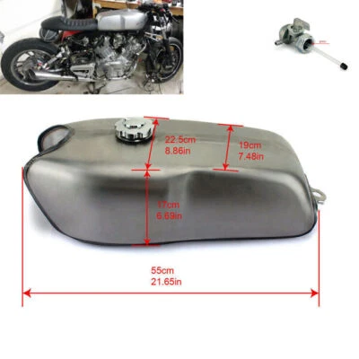 9L 2.4Gal Unfinished Cafe Racer Gas Fuel Tank Cap for Yamaha RD350 RD400 for BMW - Image 1 of 4
