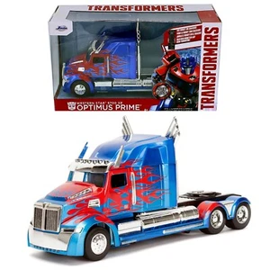 98403 JADA TOYS. TRANSFORMERS 5 MOVIE OPTIMUS PRIME 1/24 DIECAST MODEL BLUE - Picture 1 of 12