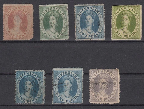 MZ20667/ QUEENSLAND - VICTORIA - 1861 / 1866 USED SELECTION - CV 205 $ Cover
