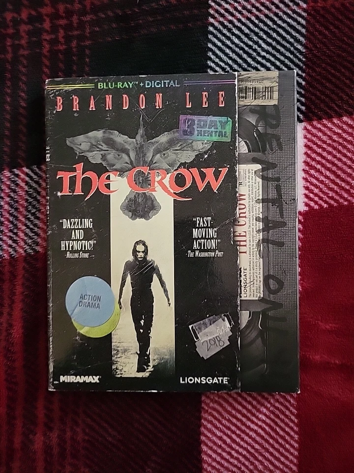 The Crow Blu Ray *rare Retro VHS Slipcover 1994 Brandon Lee USA out of Print