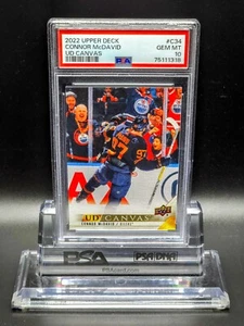 Connor McDavid 2022-23 Upper Deck Series 1 Hockey UD Canvas #C34 Gem PSA 10 - Picture 1 of 9