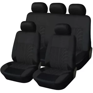 Fabric Deluxe Car Seat Covers Protectors Full Set luxury dirt spills pets stains - Picture 1 of 1