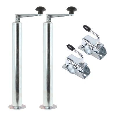 Abstellstützen Anhänger ausdrehbar 2er Set inkl. Klemmschelle, 48mm, 400 - 650mm - Bild 1 von 4