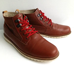 Lacoste Delevan SRM LTH CNV Leather/Canvas Boots Brown Size 12 - Picture 1 of 14