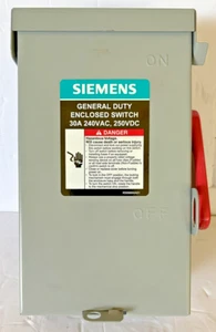 SIEMENS GF221NA 30AMP FUSIBLE GENERAL DUTY SAFETY SWITCH NEW OPEN BOX - Picture 1 of 9