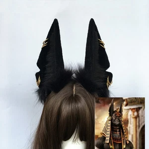 Anubis Wolf Cat Dog Ears Black Hairhoop Headwear For Cosplay Costume Accessories - Picture 1 of 9