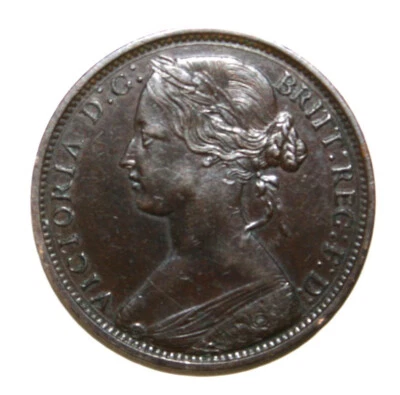 S3 - Grã-Bretanha 1 centavo 1862 extremamente fino + moeda de bronze - Rainha Vitória - Imagem 1 de 2