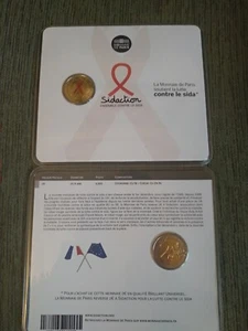 MONEDA DE 2€ DE FRANCIA 2014 SIDA COLOR BU, EN BLISTER OFICIAL, MUY ESCASA - Imagen 1 de 1