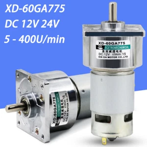 DC 12V / 24V Metall Getriebemotor 35W Gleichstrom Motor 10 - 400 U/min 60GA775 - Picture 1 of 14