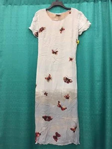 Women's Beach Maxi Summer Hawaiian Sundress Tie Back Dress Butterfly Sleeve S-M - Picture 1 of 2