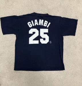 Giambi #25 NY New York Yankees MLB T-Shirt XL Vintage Majestic Pls Read - Picture 1 of 5