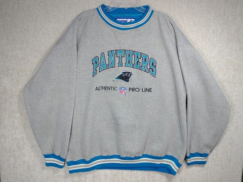 Carolina Panthers Sz XXL Sweatshirt Gray NFL Crewneck Logo Athletic Pro Line Cover