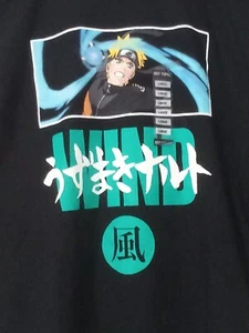 SELTEN! Neu mit Etikett Naruto Shippuden Wind schwarzes Shirt Größe Large Anime Manga heißes Thema - Bild 1 von 4