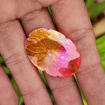 Lab Created 42 Ct Certified Multi-Color Tourmaline Loose Gemstone For Healing - Image 1 of 4