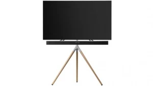 One For All Tripod Universal TV Stand - Light Oak/Silver Grey - Picture 1 of 8