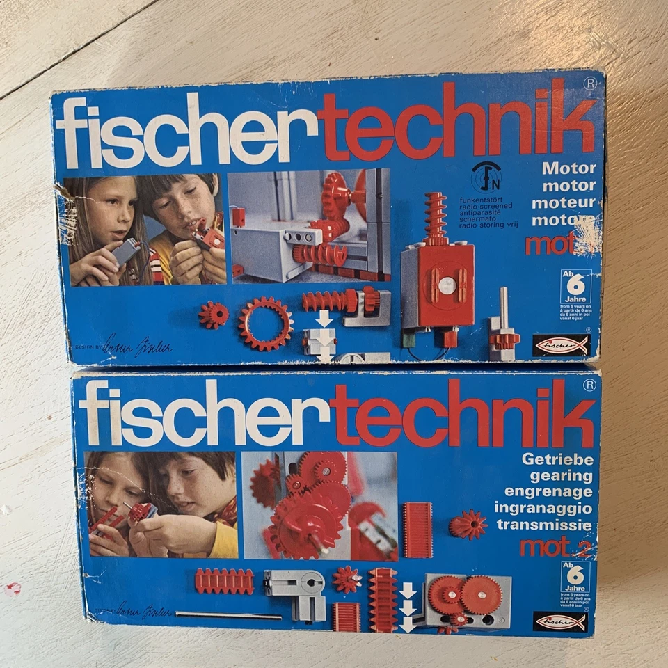 Juegos de motores y engranajes Fischer Technik vintage INCOMPLETOS con cajas alemanas Foto 1 de 4