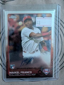 MAIKEL FRANCO 2015 TOPPS CHROME CERTIFIED AUTOGRAPH RC Base - Picture 1 of 2