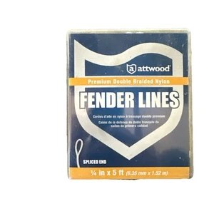 Attwood Boat Fender Line 11843-7 | 1/4 Inch x 5 FT White Nylon Double Braided - Picture 1 of 2