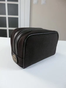 CHURCH'S of London brown leather trimmed canvas toiletry wash bag authentic NWT - Picture 1 of 12