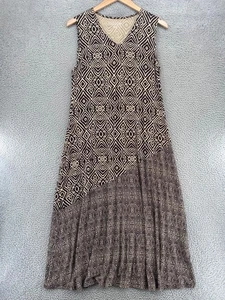 Soft Surroundings Kleid Damen Petite Large Tulum braun hellbraun geometrisch Tribal Maxi - Bild 1 von 11