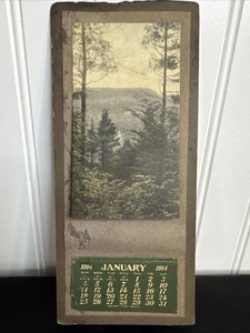 Antique 1914 Calendar – January Landscape Lithograph – Early 20th Century - Picture 1 of 4