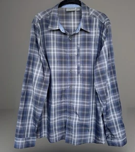 Free Country Mens Excursion Shirt Moisture Wicking Quick Dry Gray Plaid Sz Large - Picture 1 of 19