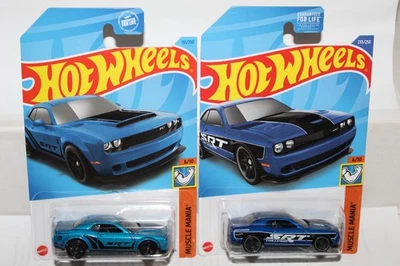 Hot Wheels '18 Dodge Challenger SRT Demon e '15 Challenger SRT Muscle Conjunto de 2 - Imagem 1 de 3