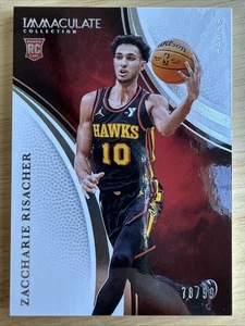 2024/25 Panini Immaculate Zaccarie Risacher 78/99 Hawks RC Rookie  - Foto 1 di 2