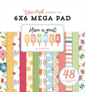 Mega almohadilla de papel para carteros de doble cara Echo Park 6"X6"-tener un gran verano 5A002 - Imagen 1 de 2