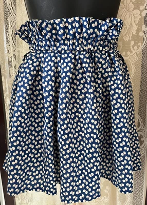 Minifalda Umgee Azul Patrón Alto Volantes Cintura Talla S Mezcla Algodón/Poliéster Foto 1 de 4