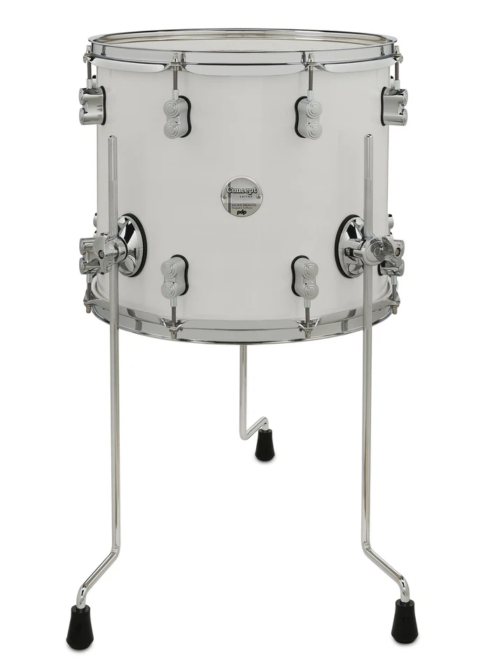 Tom de piso PDP Concept Maple 12x14 - Laca blanca nacarada con herrajes cromados Foto 1 de 1